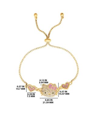 Adjustable Bracelet with Pave Pink Bow & Crystals