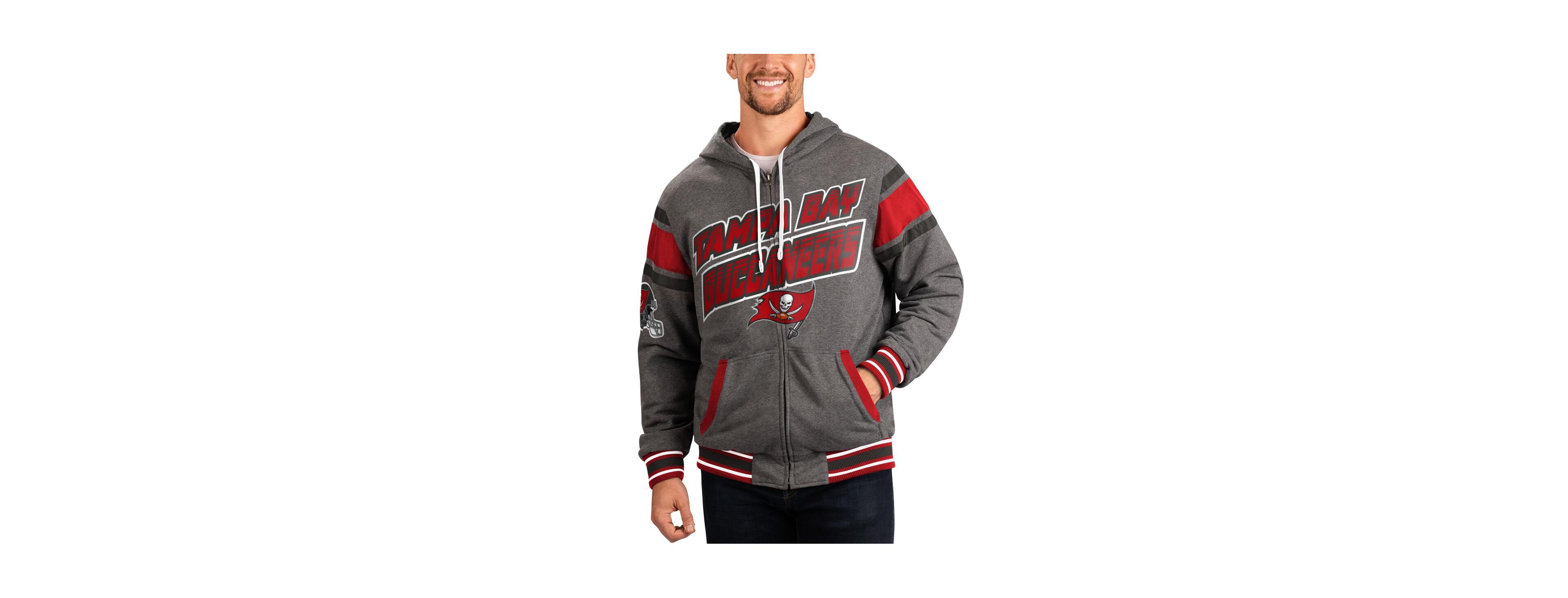 G-iii Sports by Carl Banks Men's Red/Gray Tampa Bay Buccaneers Extreme Full Back Reversible Hoodie Full-Zip Jacket
