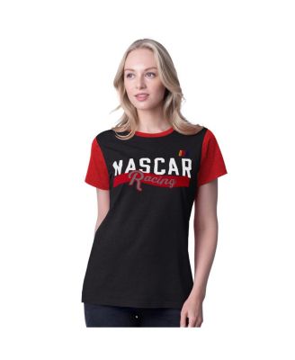 G-III 4Her by Carl Banks - Women's Black NASCAR Racer Color Blocked T-Shirt