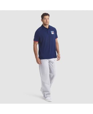 Men's Navy New York Rangers Authentic Pro Rink Raglan Polo Shirt