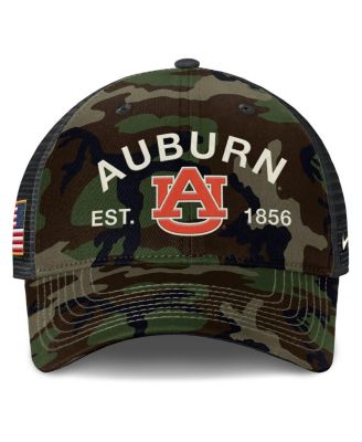Men's Camo Auburn Tigers 2025 Military Appreciation Rise Adjustable Trucker Hat