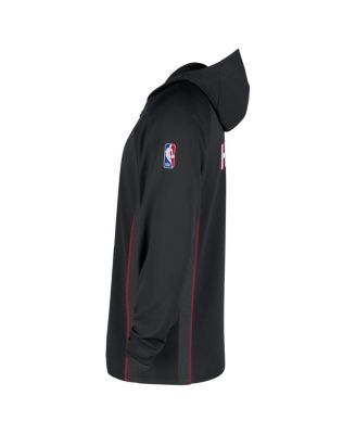 Men's Black Miami Heat Authentic On Court Zone Quarter-Zip Dri-FIT Hoodie Jacket