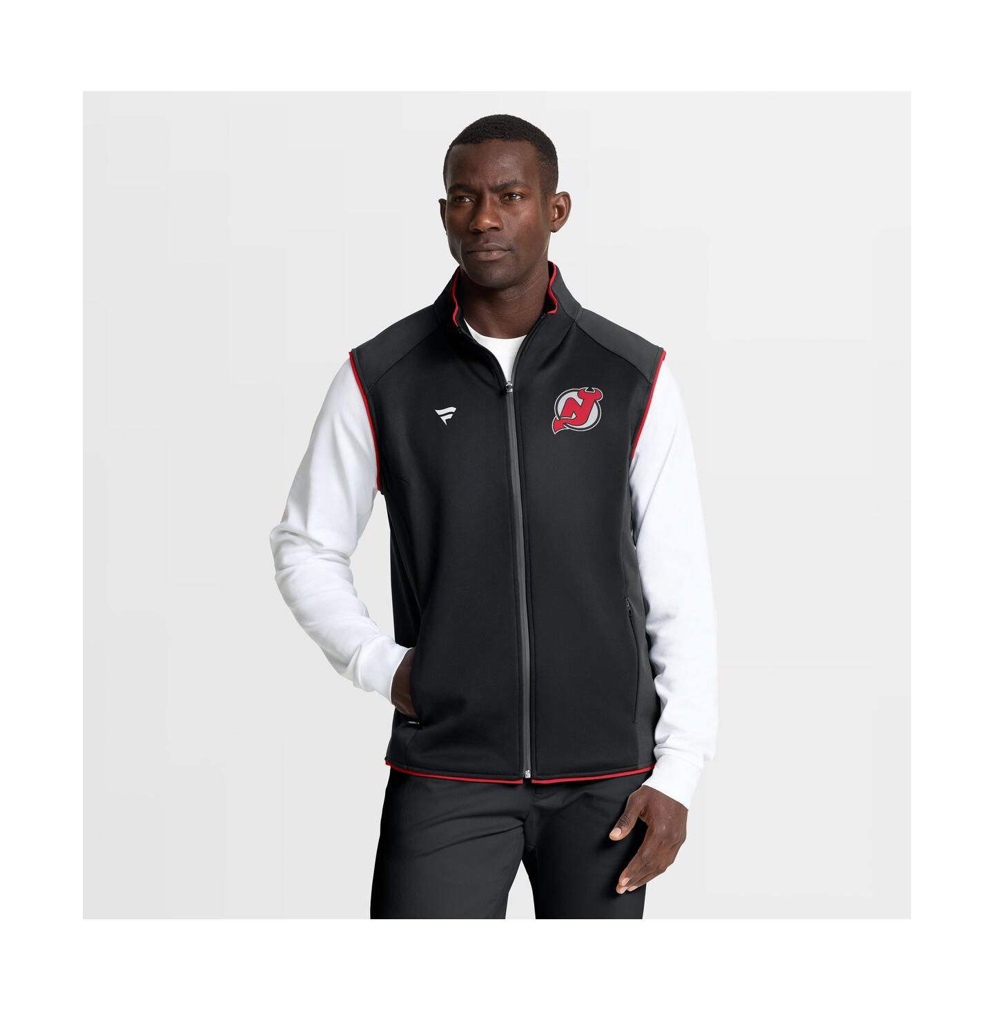 Мужской жилет Fanatics Black New Jersey Devils Authentic Pro Rink Full-Zip Vest — фото 1