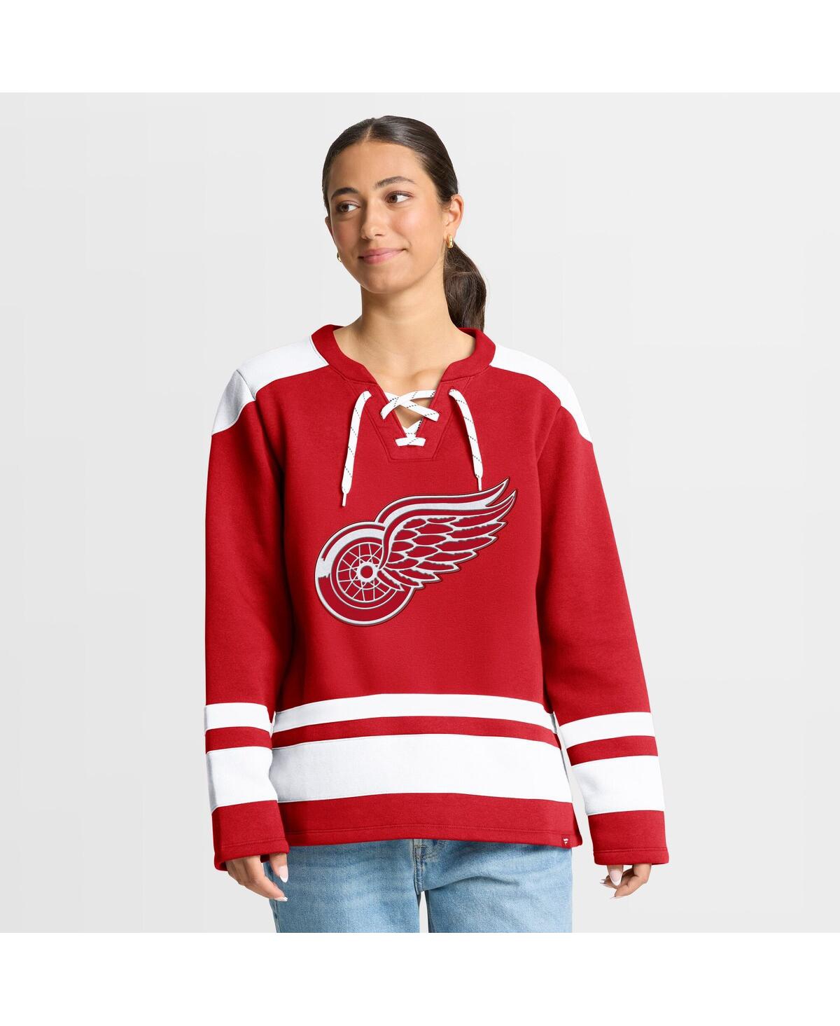 Fanatics Women's Red Detroit Red Wings Icing Long Sleeve Lace Up Sweatshirt