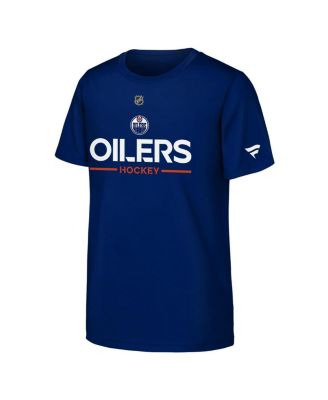Fanatics - Big Boys and Girls Royal Edmonton Oilers Authentic Pro Wordmark T-Shirt