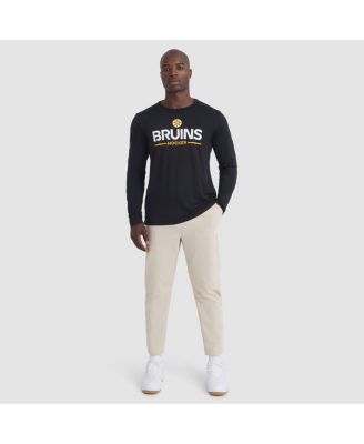 Men's Black Boston Bruins Authentic Pro Rink Tech Long Sleeve T-Shirt