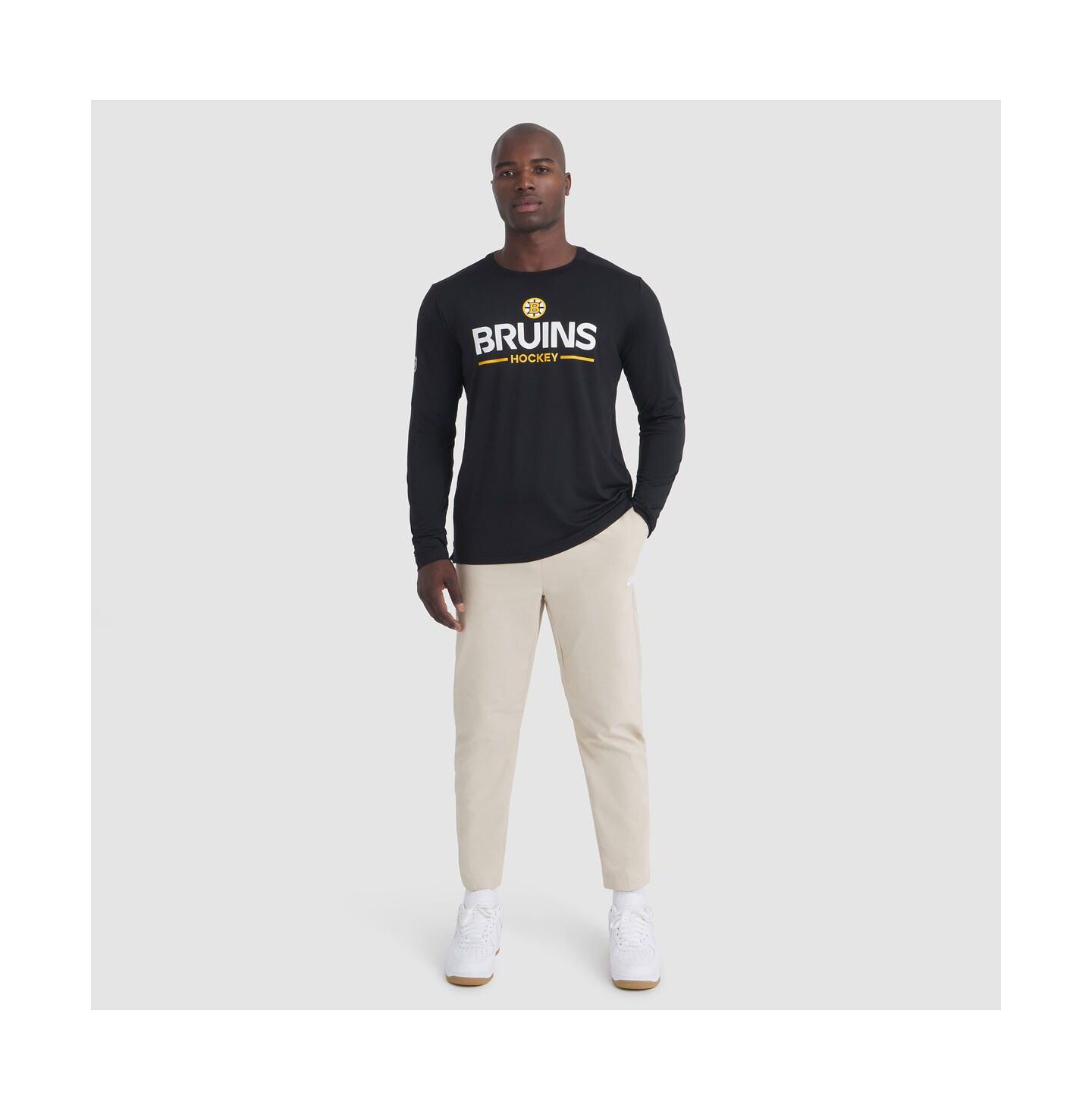 Мужская футболка Fanatics Black Boston Bruins Authentic Pro Rink Tech Long Sleeve — фото 3