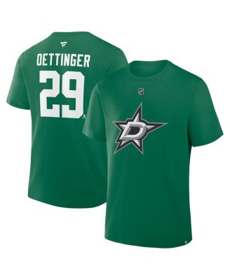 Fanatics - Men's Jake Oettinger&nbsp;Kelly Green Dallas Stars Authentic Stack Name Number T-Shirt