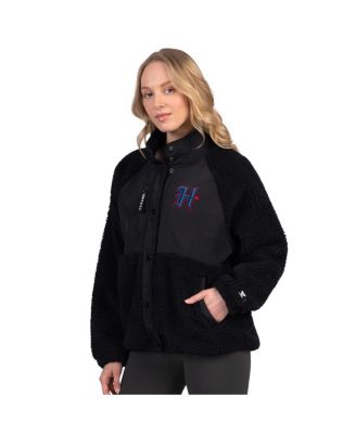 Starter - Women's Navy Houston Texans On the Ball Sherpa Jacket