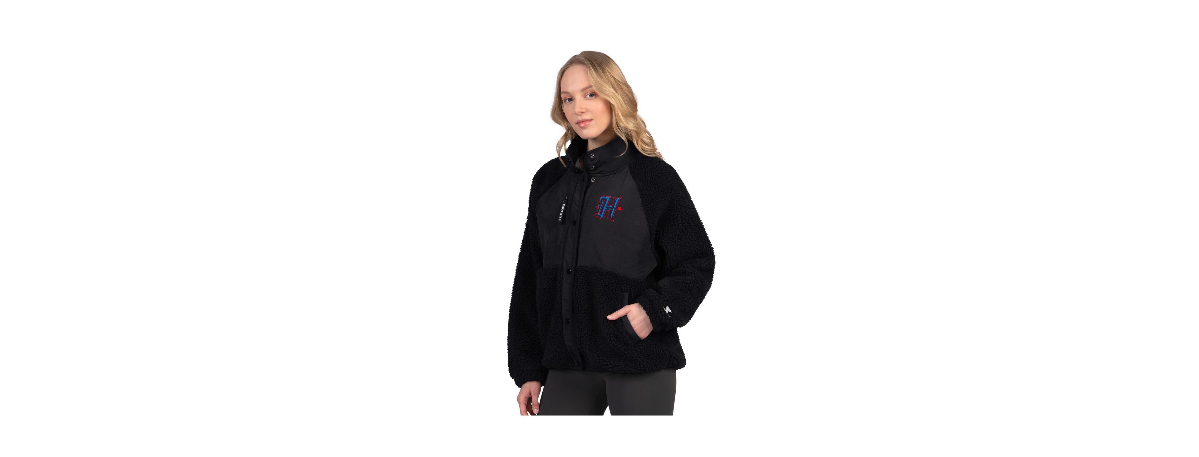 Starter Women's Navy Houston Texans On the Ball Sherpa Jacket