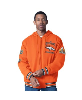 G-III Sports by Carl Banks - Men's Orange Denver Broncos Power Forward Commemorative Fleece Full-Zip Hoodie
