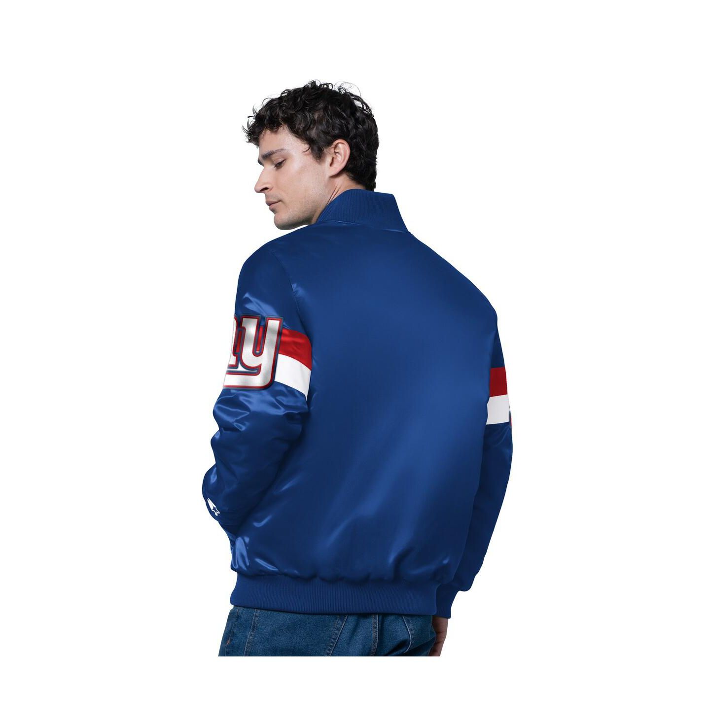 Мужская куртка Starter Royal New York Giants Triple Option Satin Varsity Full-Snap — фото 2