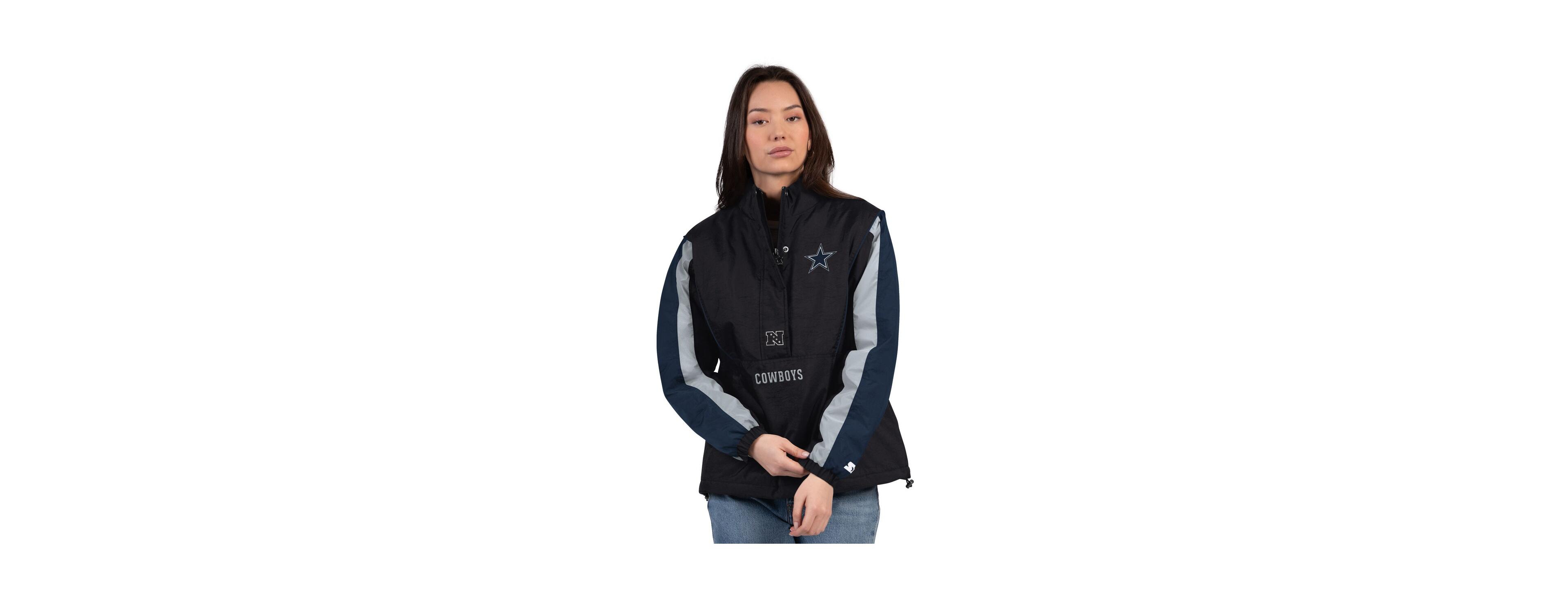 Starter Women's Black/Navy Dallas Cowboys Thursday Night Gridiron Half-Zip Jacket