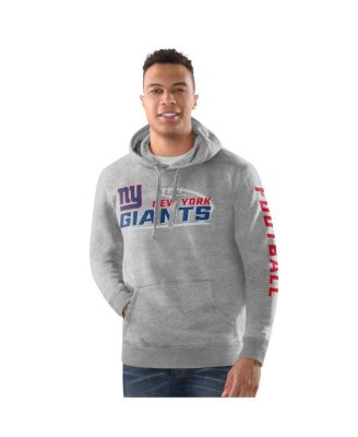 Starter - Men's Heather Gray New York Giants  Pullover Hoodie