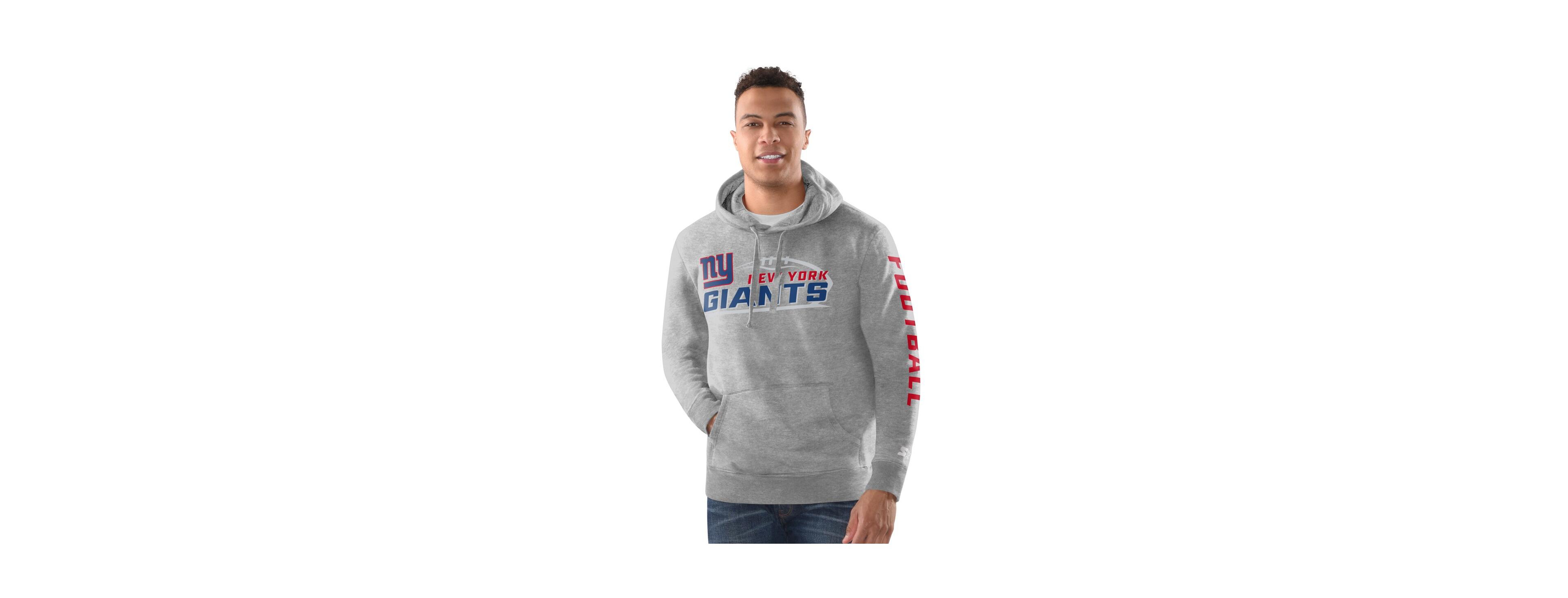 Starter Men's Heather Gray New York Giants Pullover Hoodie