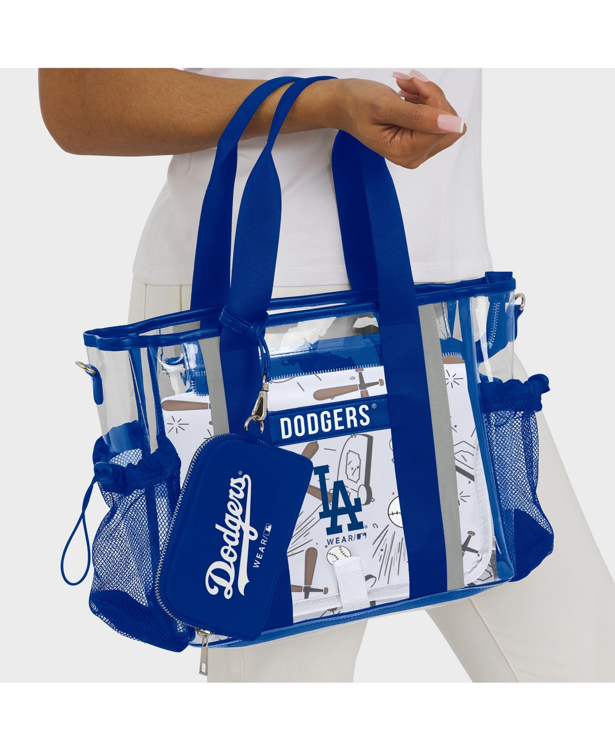 Wear By Erin Andrews Los Angeles Dodgers Clear Stadium Baby Bag In Blue