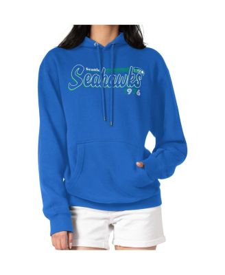 Starter - Women's Royal Seattle Seahawks Throwback Groovy Script Pullover Hoodie