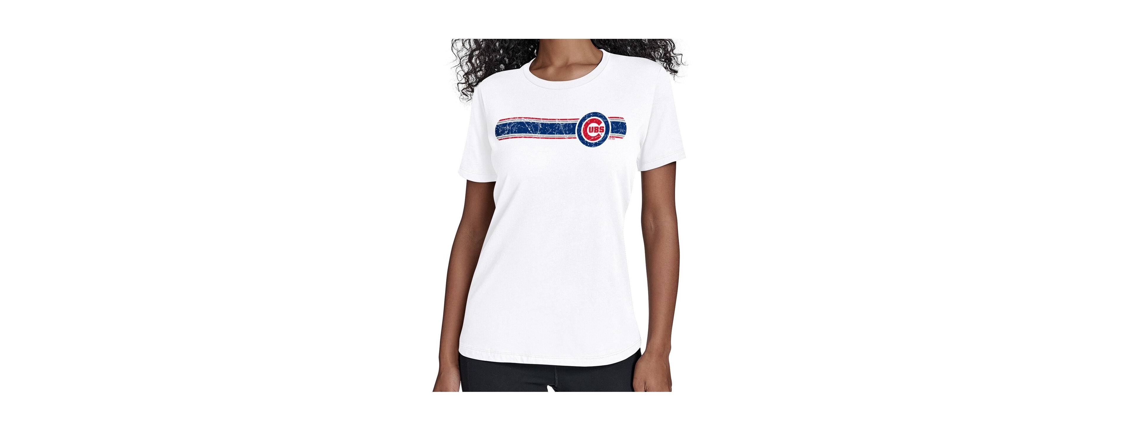 Starter Women's White Chicago Cubs Team Stripe T-Shirt