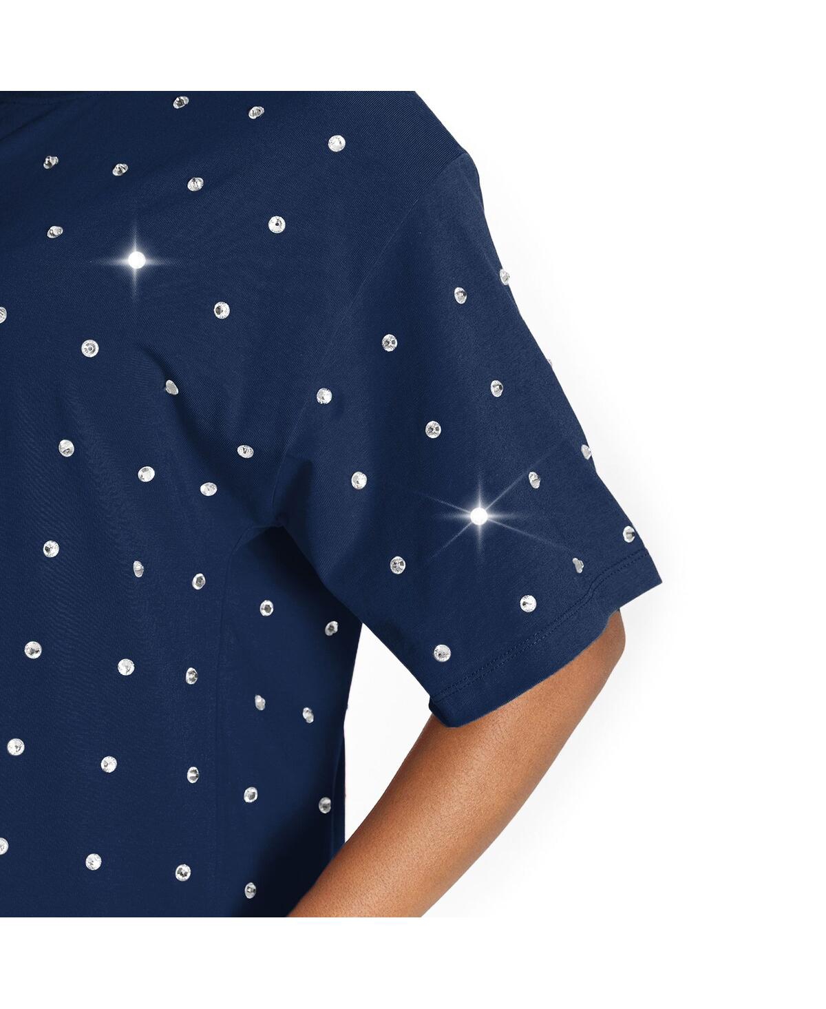 Gameday Couture Women's Navy Notre Dame Fighting Irish Allover Rhinestone T-Shirt Dress