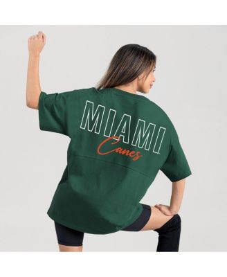 Women's Green Miami Hurricanes Oversized Back at Ya T-Shirt