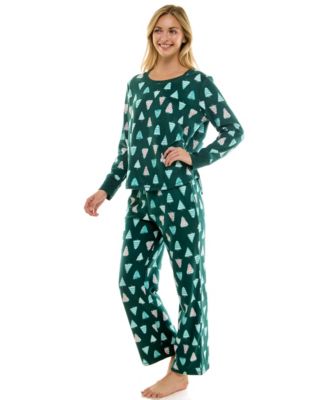 Women's 2-Piece Printed Long-Sleeve Top and Straight Leg Pants