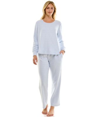 Women's 2-Piece Printed Long-Sleeve Top and Straight Leg Pants Set