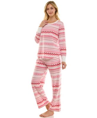 Women's 2-Piece Printed Long-Sleeve Top and Straight Leg Pants