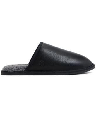 Men's Round Toe Leather Slippers