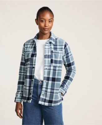 Women's Petite Print Anyweather Fleece Shirt Jacket