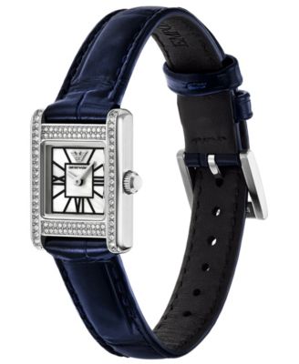 Women's Two-Hand Blue Leather Watch, 26mm
