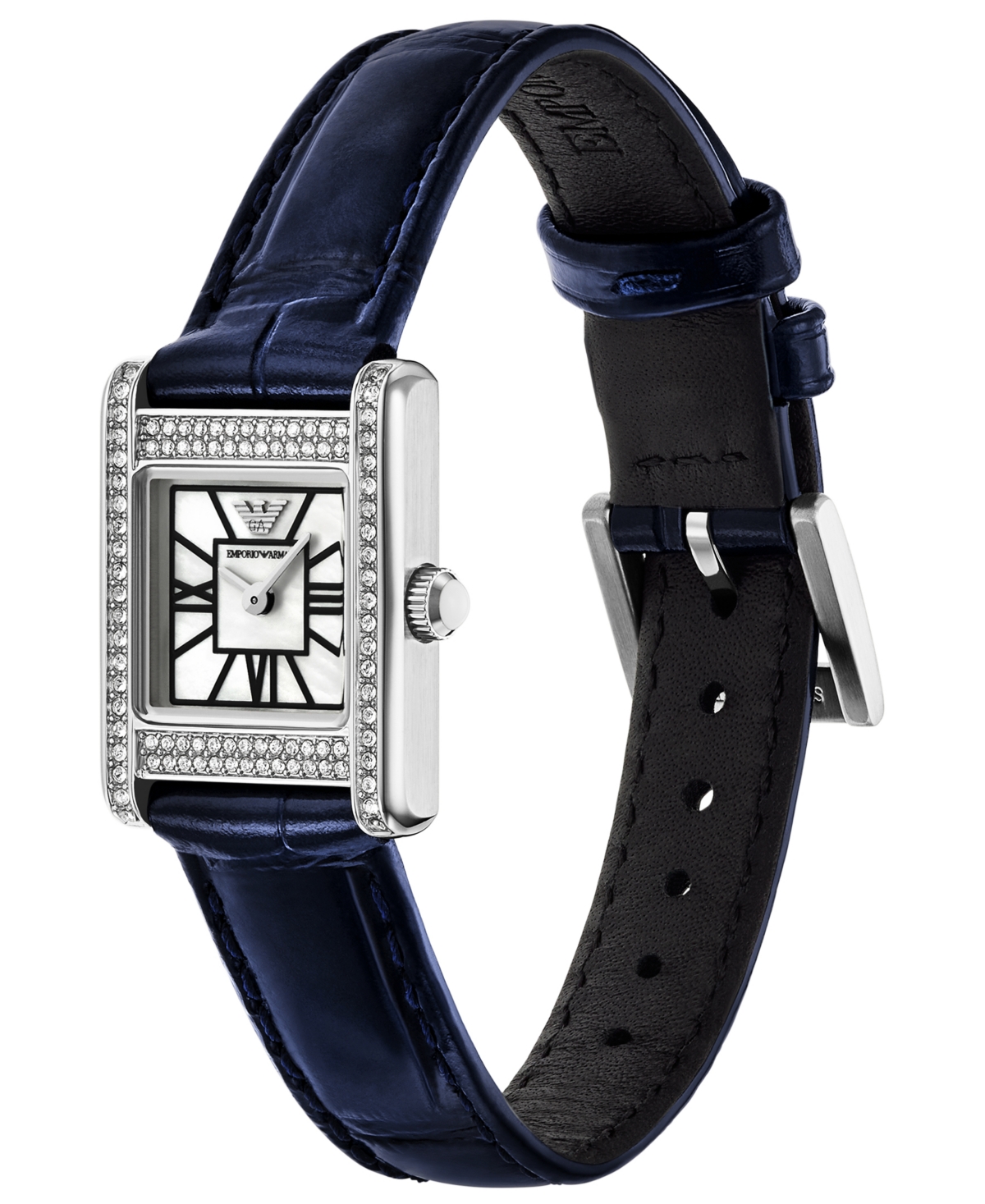 Emporio Armani Women's Two-Hand Blue Leather Watch, 26mm