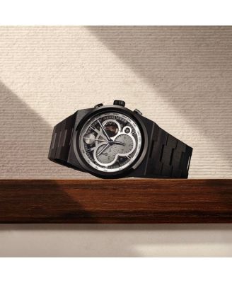 Men's Bold Quest Swiss Quartz Chrono Ionic Plated Black Steel Watch, 40mm