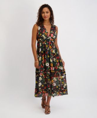 Siena - Women's V-Neck Printed Striped Dress