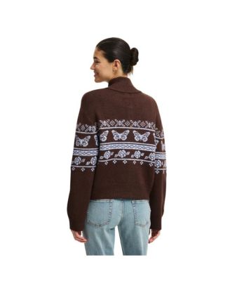 Women's Intarsia Knit Bomber