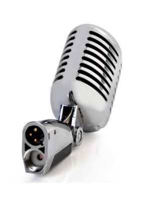 Classic Retro Vintage Style Microphone & Swing Stand, Silver Style