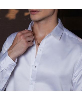 Men's Chalk White Satin Lustre Shirt