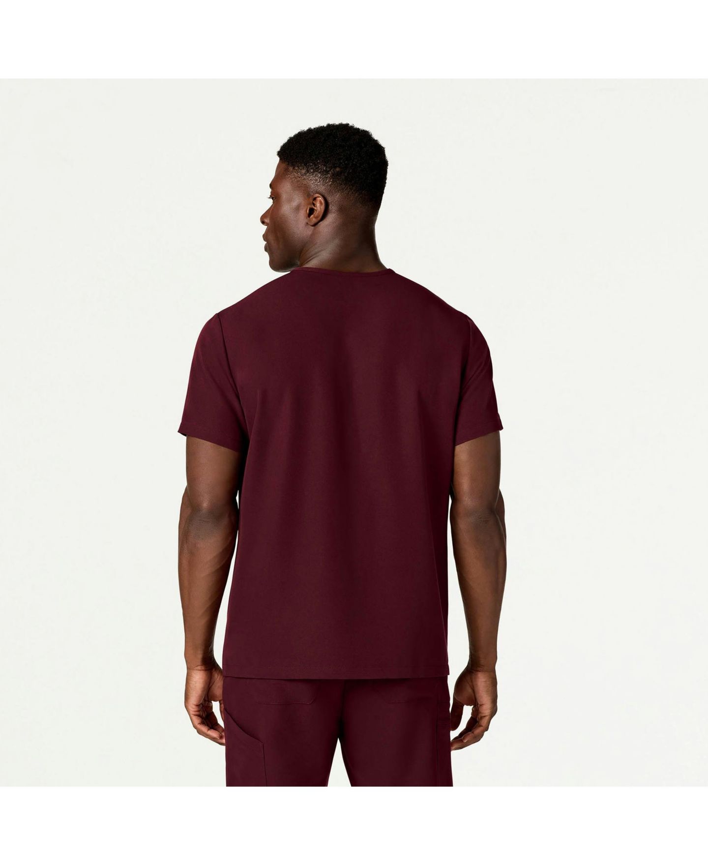 Мужской топ Jaanuu Big & Tall Plus-Size Platt 3-Pocket Classic V-Neck Scrub, цвет: Бордовый — фото 4