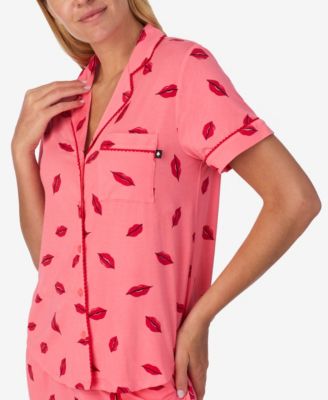 Women's 2-Piece Sleepwear Short-Sleeve Shirt and Pajama Shorts Set