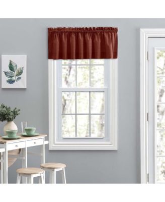 Ellis Lisa Solid Color Poly Cotton 1.5" Rod Pocket Duck Fabric Stylish Tailored Valance 58" x 15" Red