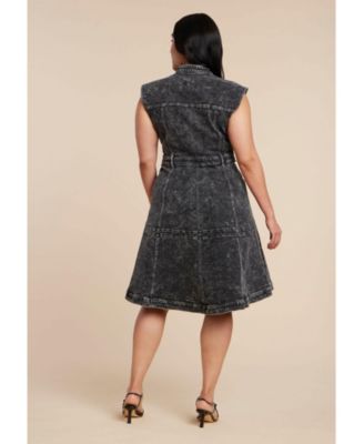 Women's Fit And Flare Denim Dress