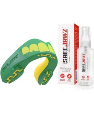EXTRO Dual Layer Sports Mouth Guard and Disinfectant Spray Bundle for Basketball, Football, MMA, Hockey, Wrestling - Junior - Goldie
