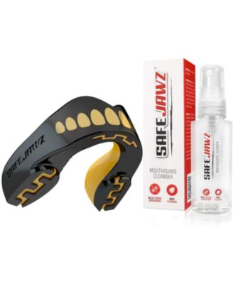 EXTRO Dual Layer Sports Mouth Guard and Disinfectant Spray Bundle for Basketball, Football, MMA, Hockey, Wrestling - Junior - Goldie