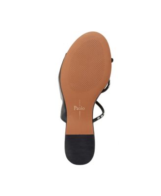 LANE2  Women's Crystal Adorned Asymmetric Leather Sandal