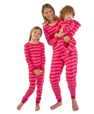 Toddler Two Piece Cotton Short Sleeve Striped Holiday Pajamas