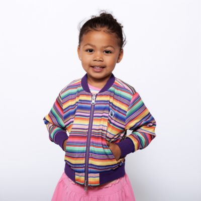 Toddler Girls Reversible Zip up Lightweight Bomber Jacket