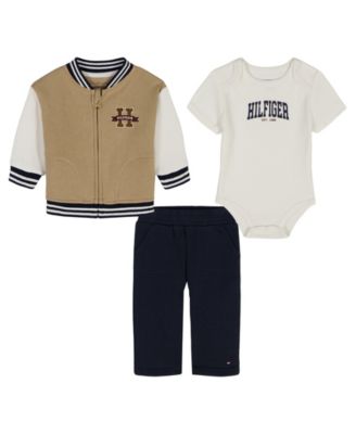 Tommy Hilfiger - Baby Boys 3-Piece Bodysuit, Jacket and Pants Set