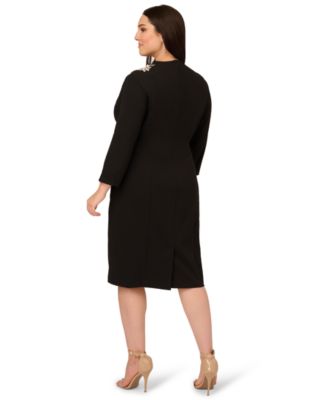 Plus Size 3D Floral Detail Midi Dress