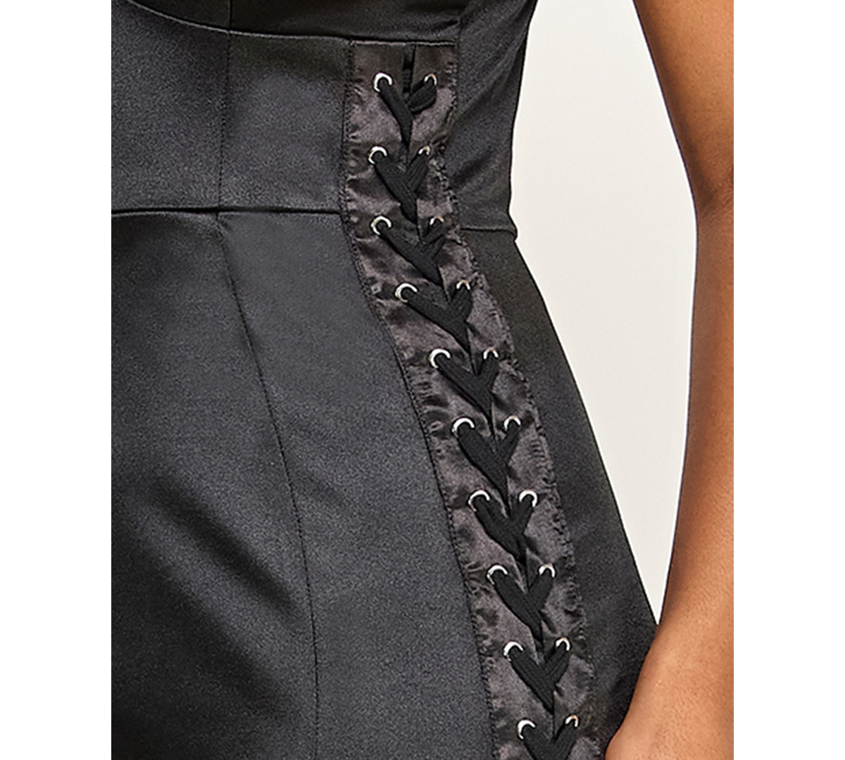 Katia Rae Juniors' Side Lace-up Dress In Black