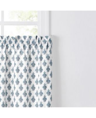 Manchester Window Treatment 1.5" Rod Pocket 100% Cotton Curtain Tiers 50" x 24" Blue