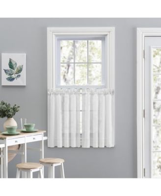 Cotton Voile 1.5" Rod Pocket Tailored Tier Pair for Windows 80" x 45" White